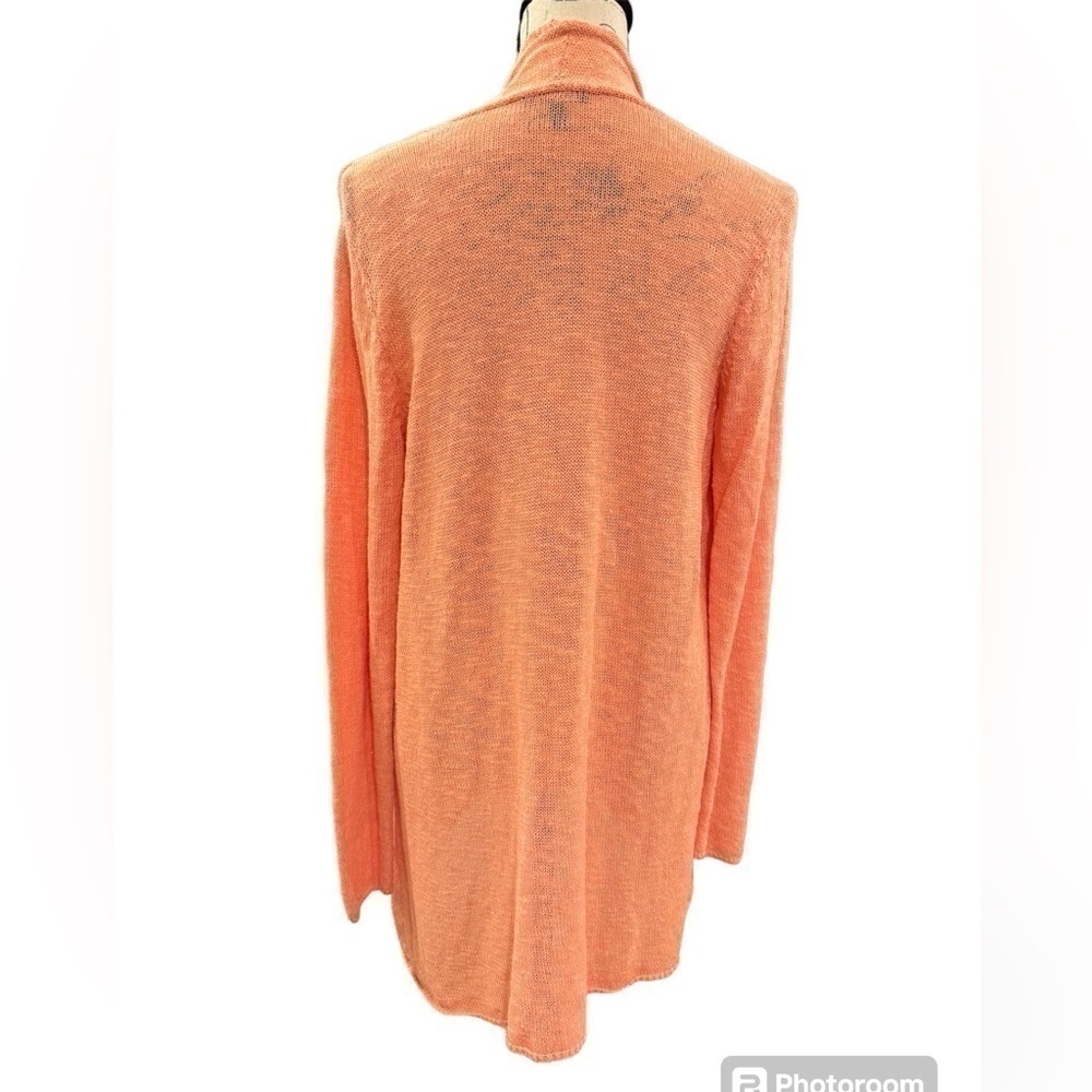 Eileen Fisher Linen Blend Open Front Cardigan Womens Size Small Coral - Picture 5 of 12